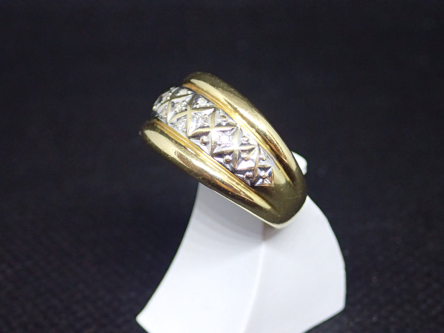 Bague jonc en or jaune 750/ème de 5.05g, diamant / Bijoux d'occasion