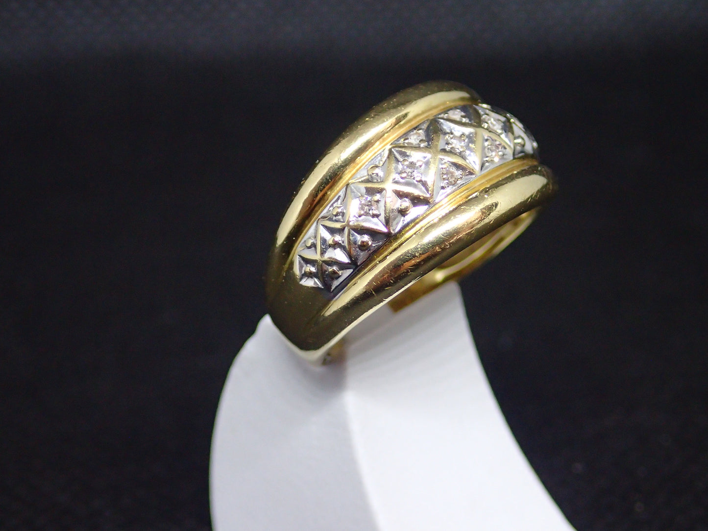 Bague jonc en or jaune 750/ème de 5.05g, diamant / Bijoux d'occasion