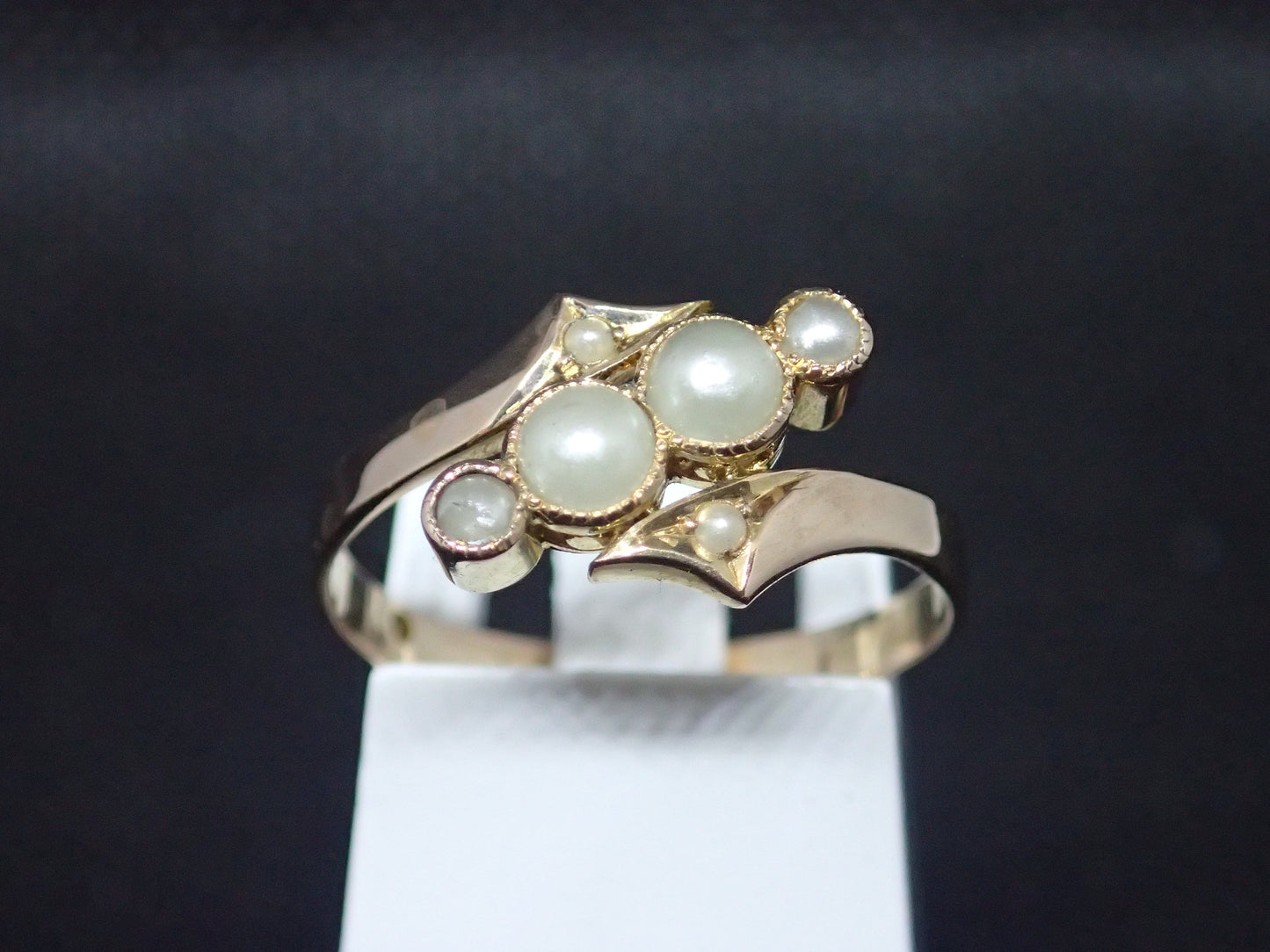 Bague demi perle en or jaune 750/ème de 1.96g, perle / Bijoux d'occasion
