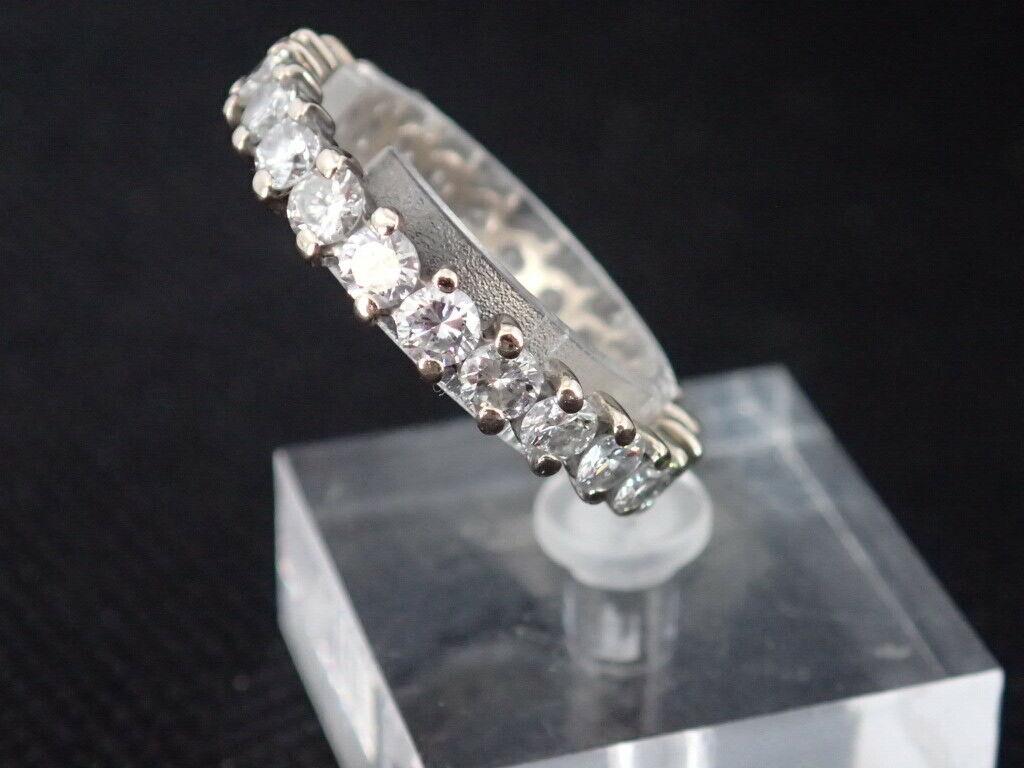 Alliance complète en or gris 750/ème de 4g, diamants / Bijoux d'occasion