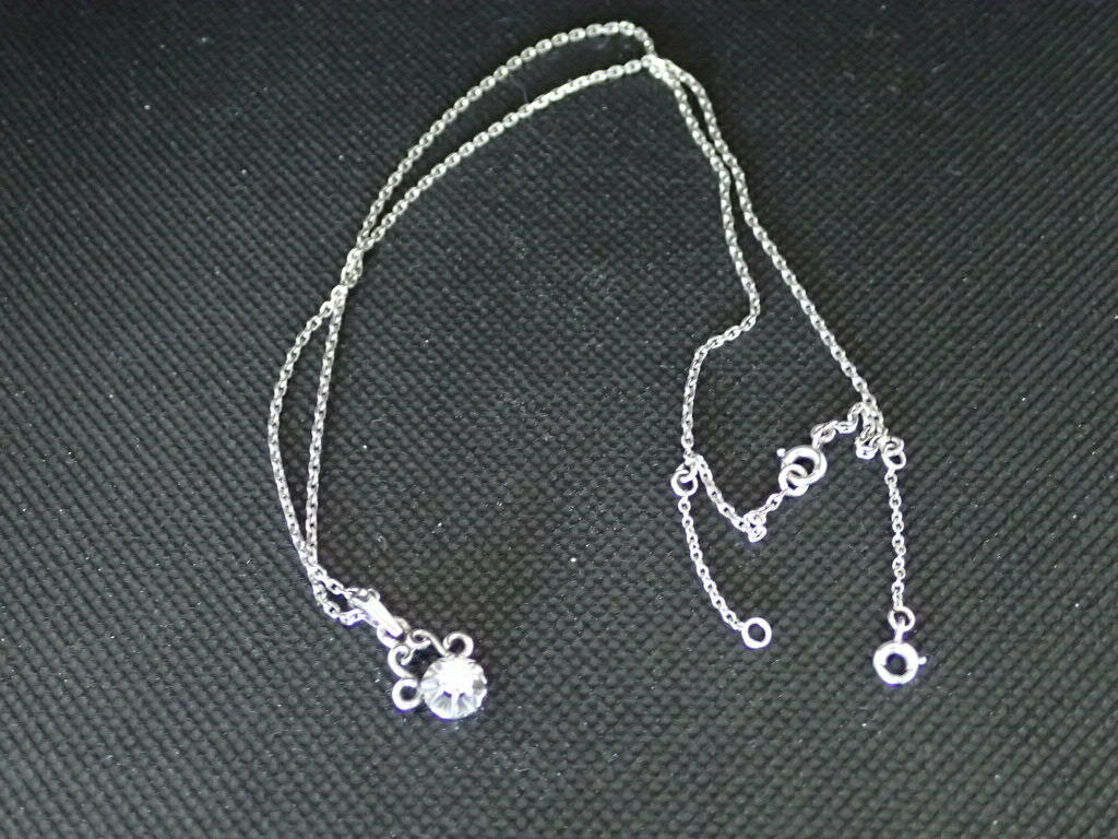 Chaine maille forçat en or blanc 750/ème de 6.30g, diamant / Bijoux d'occasion