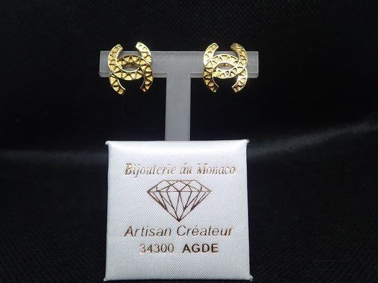 Boucle d'oreille façon Chanel en or jaune 750/ème de 4.55g / Bijoux d'occasion