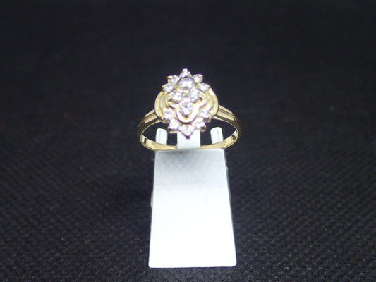 Bague rétro en or jaune 750/ème de 2.83g, diamant / Bijoux d'occasion