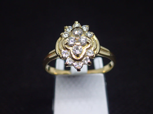 Bague rétro en or jaune 750/ème de 2.83g, diamant / Bijoux d'occasion
