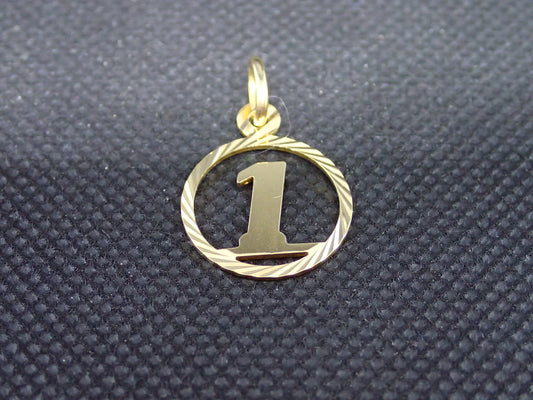 Pendentif numéro 1 en or jaune 750/ème de 1.50g / Bijoux d'occasion