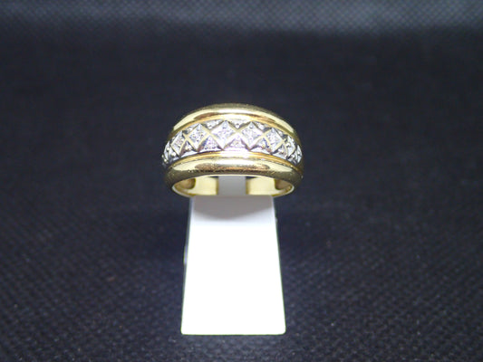 Bague jonc en or jaune 750/ème de 5.05g, diamant / Bijoux d'occasion