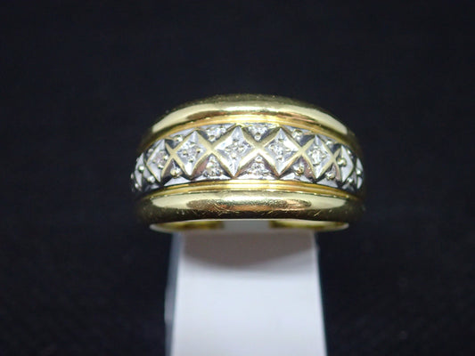 Bague jonc en or jaune 750/ème de 5.05g, diamant / Bijoux d'occasion