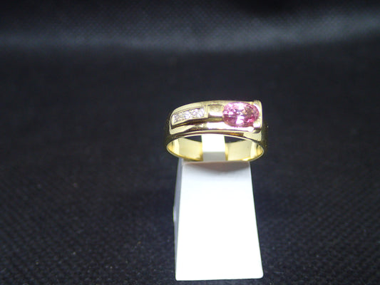 Bague en or jaune 750/ème de 4.30g, tourmaline / Bijoux d'ocasion