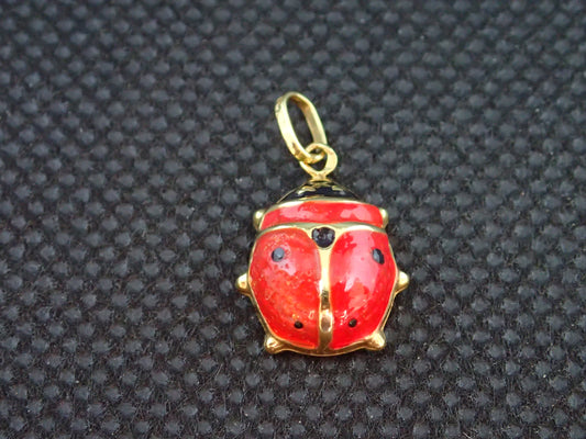 Pendentif coccinelle en or jaune 750/ème de 0.78g / Bijoux d'occasion