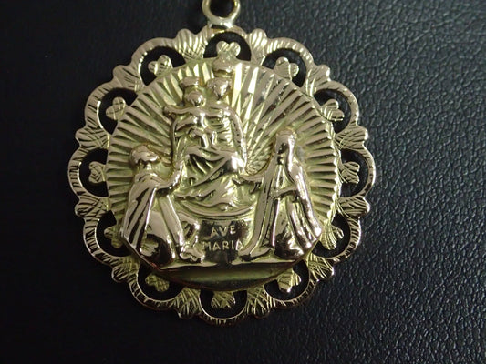 Médaille Ave Maria en or jaune 750/ème de 5.54g / Bijoux d'occasion