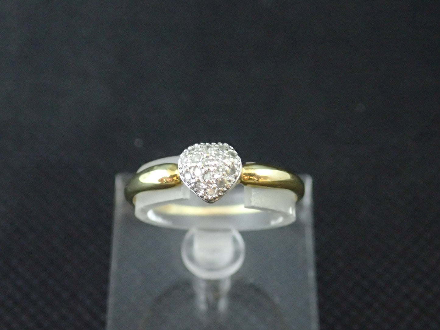 Bague coeur diamant en or 750/ème / Bijoux d'occasion