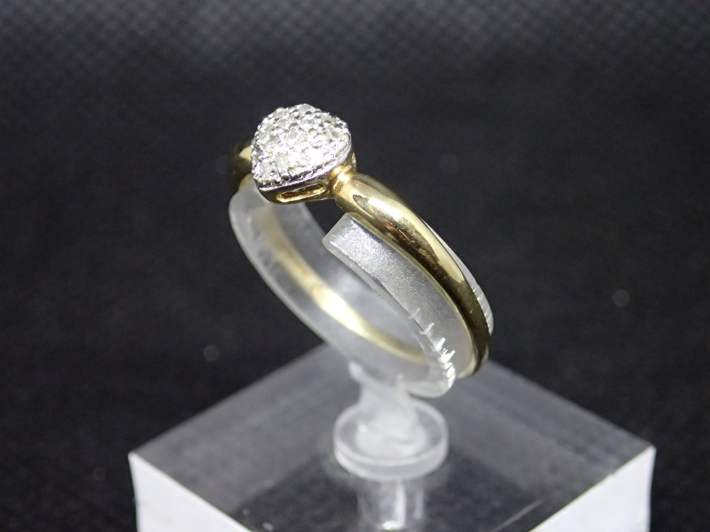 Bague coeur diamant en or 750/ème / Bijoux d'occasion