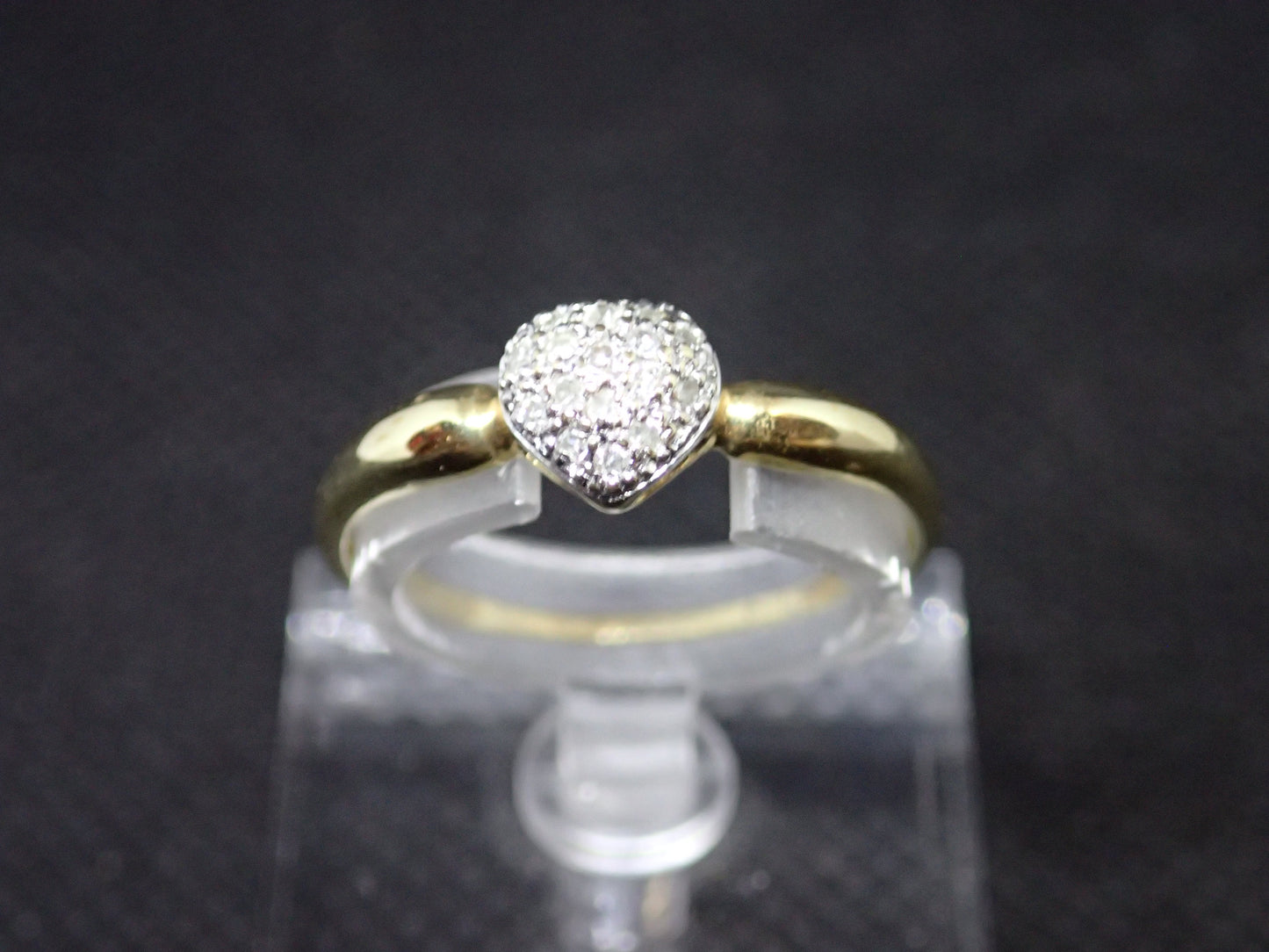 Bague coeur diamant en or 750/ème / Bijoux d'occasion