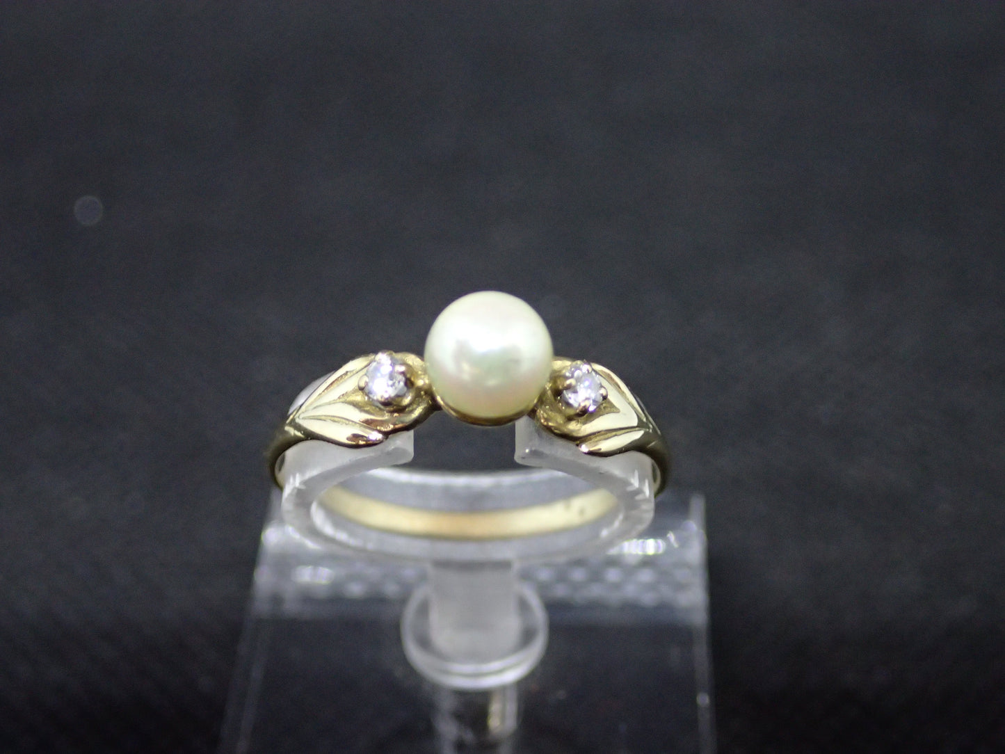 Bague perle en or jaune 750/ème de 1.70g, oxyde / Bijoux d'occasion