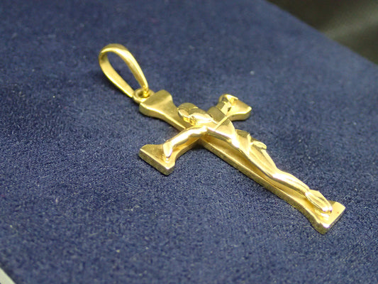 Pendentif croix moderne en or jaune 750/ème de 5.42g / Bijoux d'occasion