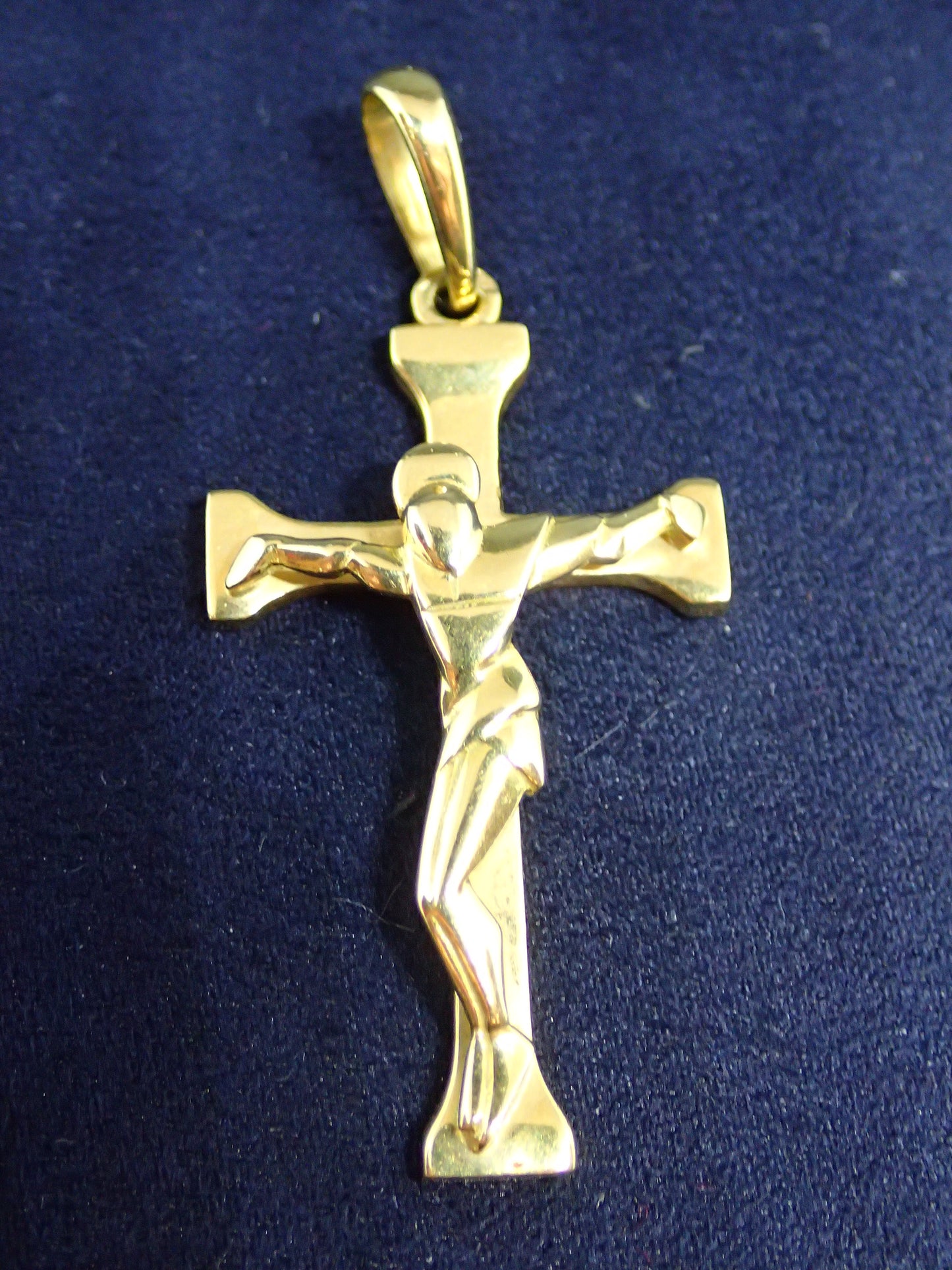 Pendentif croix moderne en or jaune 750/ème de 5.42g / Bijoux d'occasion