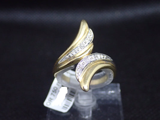 Bague en or jaune 750/ème de 3.06g, diamant / Bijoux d'occasion