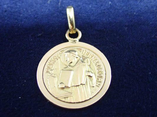 Médaille Saint Bernard en or jaune 750/ème de 2.92g / Bijoux d'occasion