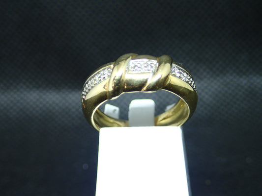 Bague en or jaune 750/ème de 4.70g, diamant / Bijoux d'occasion