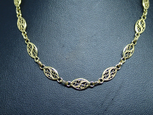 Collier maille filigrane en or jaune 750/ème de 9.09g / Bijoux d'occasion