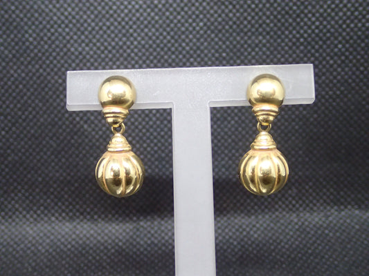 Boucle d'oreille boule en or jaune 750/ème de 2.53g / Bijoux d'occasion