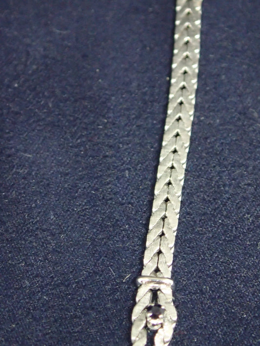 Bracelet en or gris 750/ème de 13.94g, saphir / Bijoux d'occasion