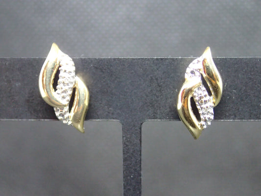 Boucle d'oreille en or jaune 750/ème de 1.77g, diamant / Bijoux d'occasion